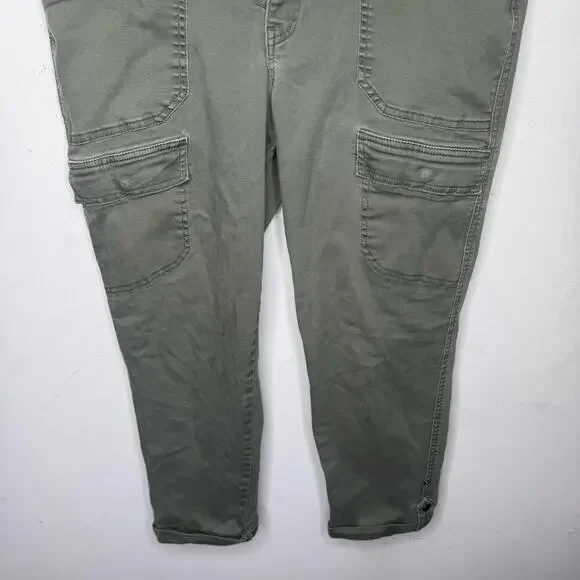 Democracy Absolution Cargo Pants Size 12 Olive Green Utility Stretch Casual - Picture 4 of 10